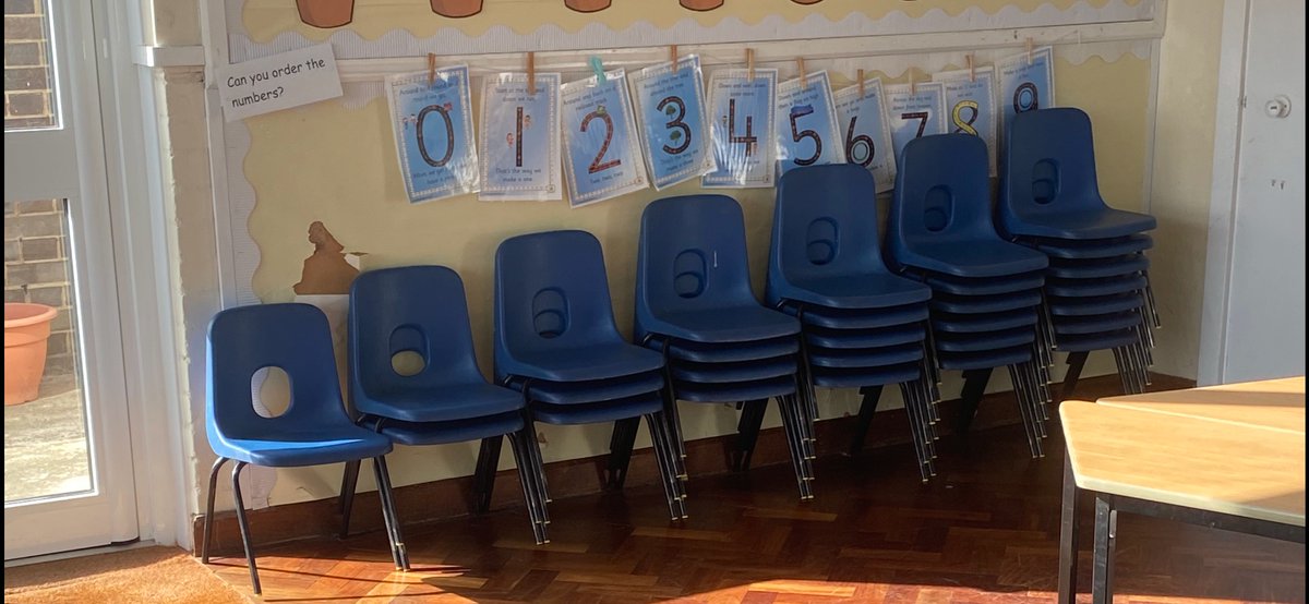 In #EYFS we are always watching out for children to show their understanding and the learning that they have acquired. Today at tidy up time one young man stacked the chairs, each pile increased by one.This learning can only take place when adults stand back and do not interrupt