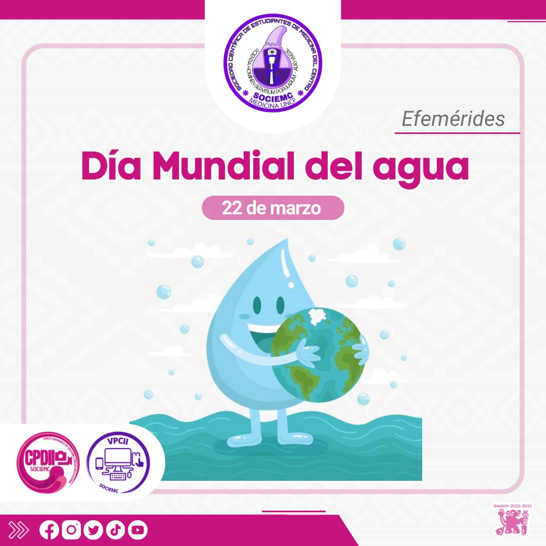 sociemc's tweet photo. #22demarzo 
Hoy en el Día Mundial del Agua reafirmemos nuestro compromiso de salvar cada gota de agua.💧💧
Profundicemos nuestra comprensión de la importancia del agua. 
El agua es vida.🌧️☔
#water #waterday #waterday💦 #waterday2022 #WorldWaterDay #WorldWaterDay2022 #CPDII #agua https://t.co/iPFzKeGlp2