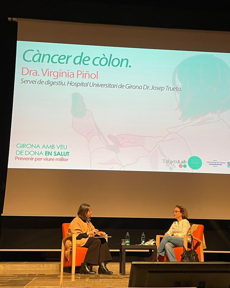 htrueta's tweet photo. Avui, la Dra. @VirginiaPinol ha parlat sobre el càncer de còlon dins el cicle "Girona amb veu de dona en Salut. Prevenir per viure millor", celebrat a l'#AuditoriJosepIrla de la @gencatGirona
#TargetsLab @univgirona https://t.co/N44lX7r3wG