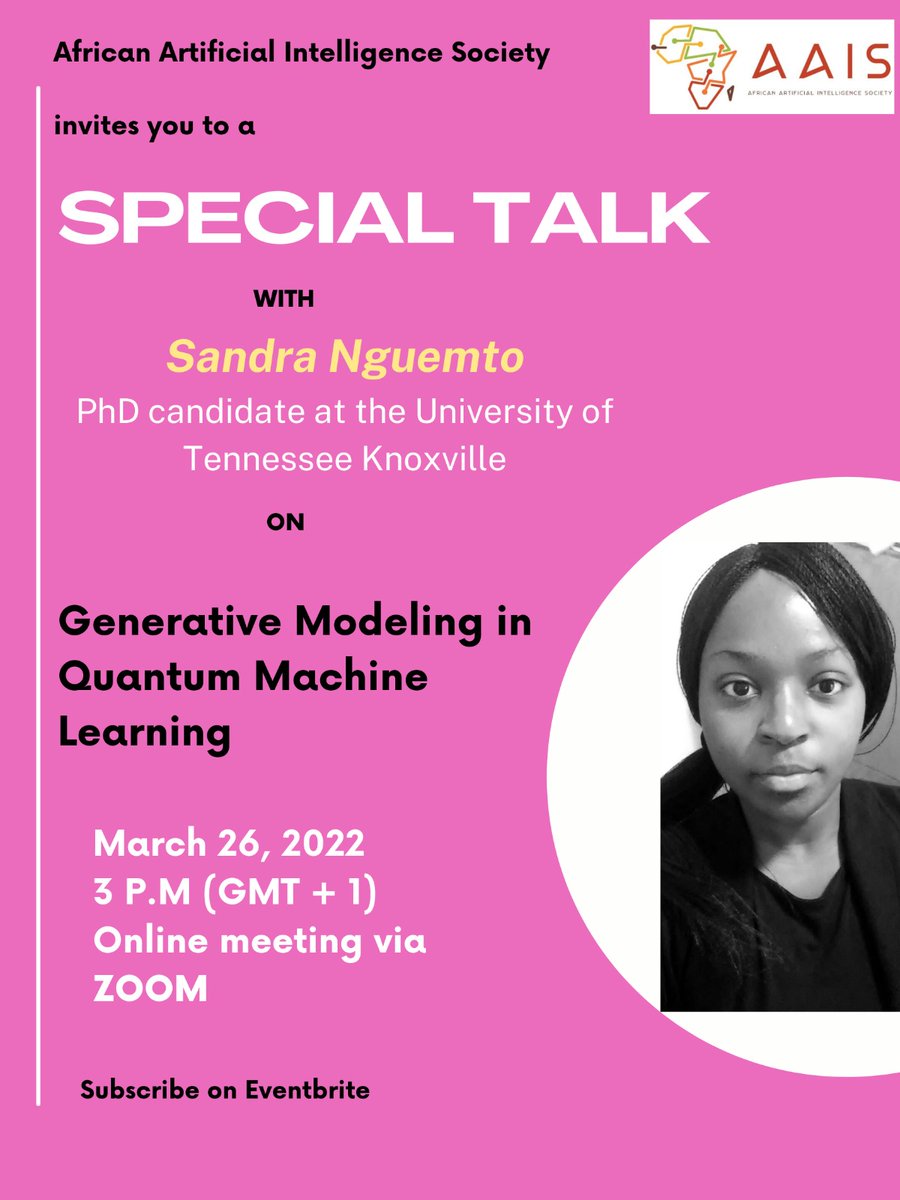 AiAfrican's tweet photo. Avez vous déjà réservé votre place ? 
Ne manquez pas cette opportunité d'apprendre plus du Quantum Machine Learning avec @NguemtoGuiawa  ce samedi 26 Mars à 15h (GMT+1).
Réservations ici : https://t.co/TsEO7mhMoz https://t.co/kCgub60Ret
