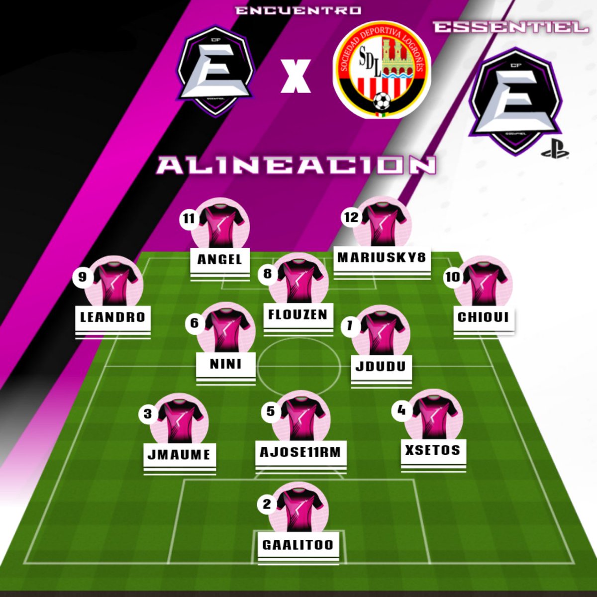 ⚛ENCUENTRO⚛
🏆 @PLGeFootBall 
🗓 JORNADA 2
⏰22:40H
🆔️ <a href="/CFEssentiel/">CF Essentiel</a> 
🆔️ <a href="/SDLogrones/">SD Logroñés</a>