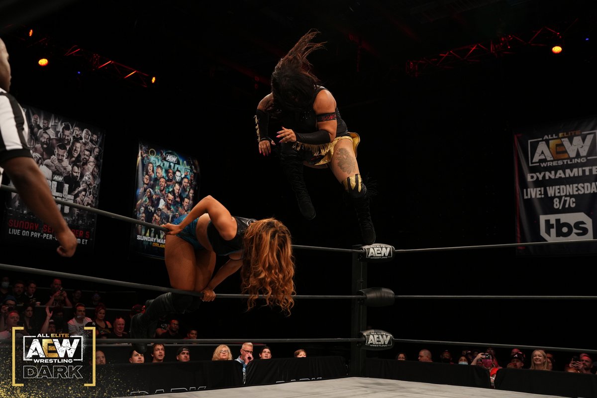 AEW's tweet photo. Absolute domination by the #NativeBeast @NylaRoseBeast as she adds another victim @TheKaciLennox to her win tally here on #AEWDark! ▶️ https://t.co/034tDcbOHz https://t.co/1PryZYvXeA