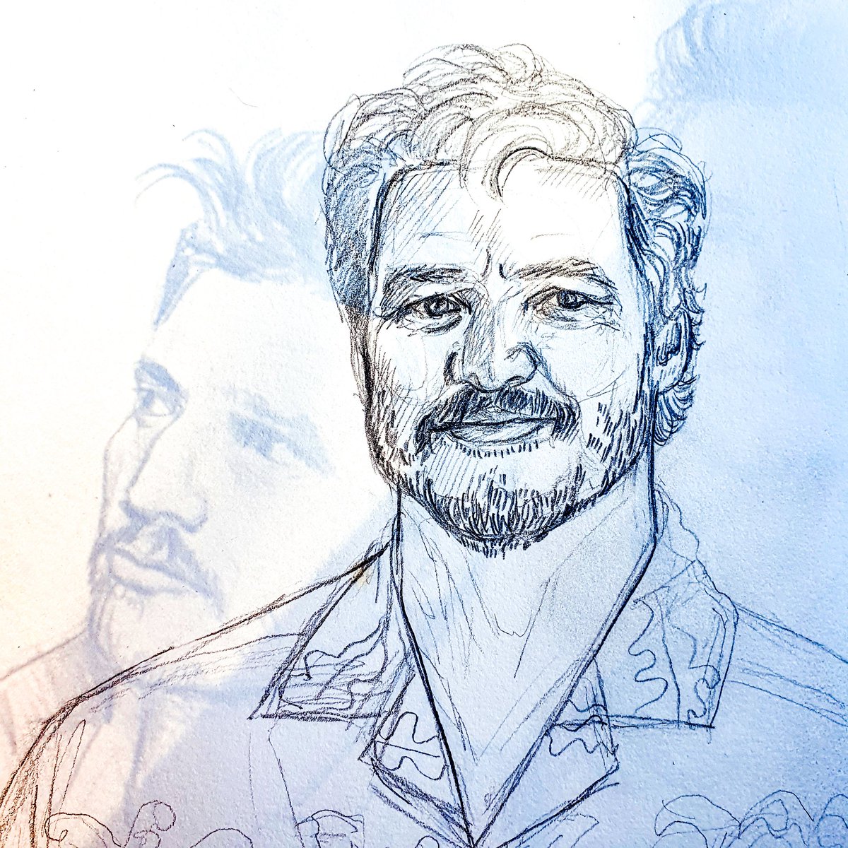 m1nature's tweet photo. I love drawing Pedro Pascal because it feels like I'm drawing one of Leonardo DaVinci's models. He has a renaissance feel to his aesthetic. Maybe its the nose? #pedropascal #sketchbook #ArtistOnTwitter https://t.co/j4axatOjJt