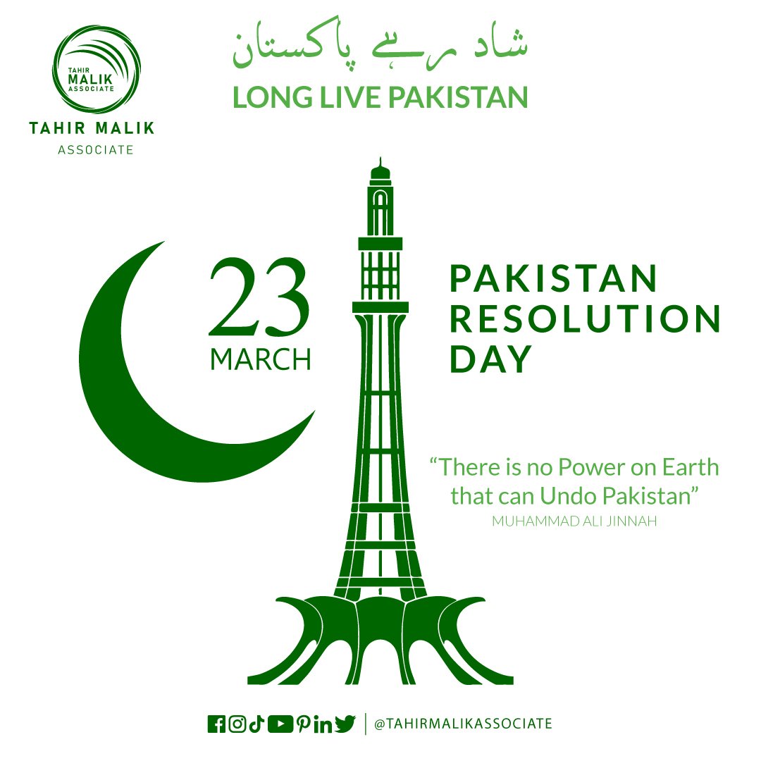 TMAssociate's tweet image. "There is no Power on Earth that can Undo Pakistan"
Muhammad Ali Jinnah

 #OIC48CFM #pakistanday #pakistanday2022 #oicinpakistan #PakistanResolutionDay #TahirMalikAssociate #pakistan