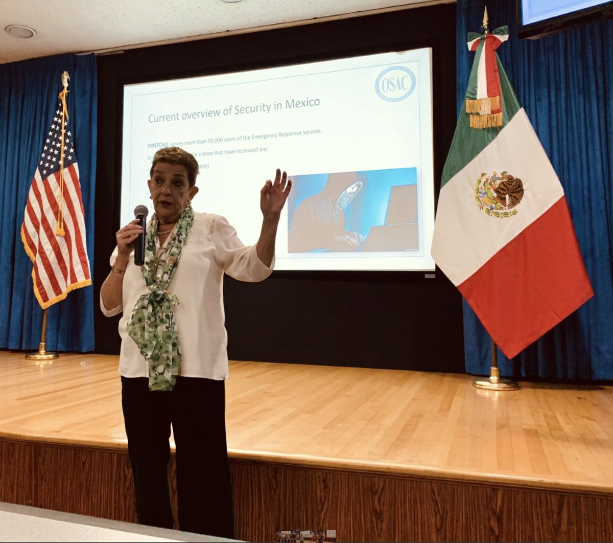 OSACstate's tweet photo. OSAC Program Office convened w/ OSAC Mexico City Country Chapter Affiliate for a country security overview from Patricia Fresnedo + Q&amp;A session w/ OSAC and Diplomatic Security agents from the Embassy’s Regional Security Office. 

#GlobalSecurity #LatAmSecurity @USEmbassyMEX https://t.co/dIjfNpsfmA