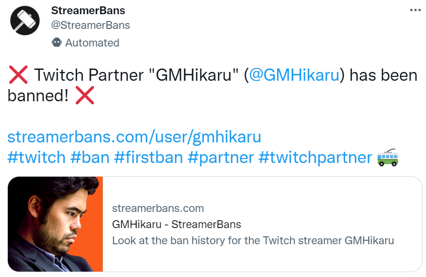 Hikaru BANNED On Twitch?? 