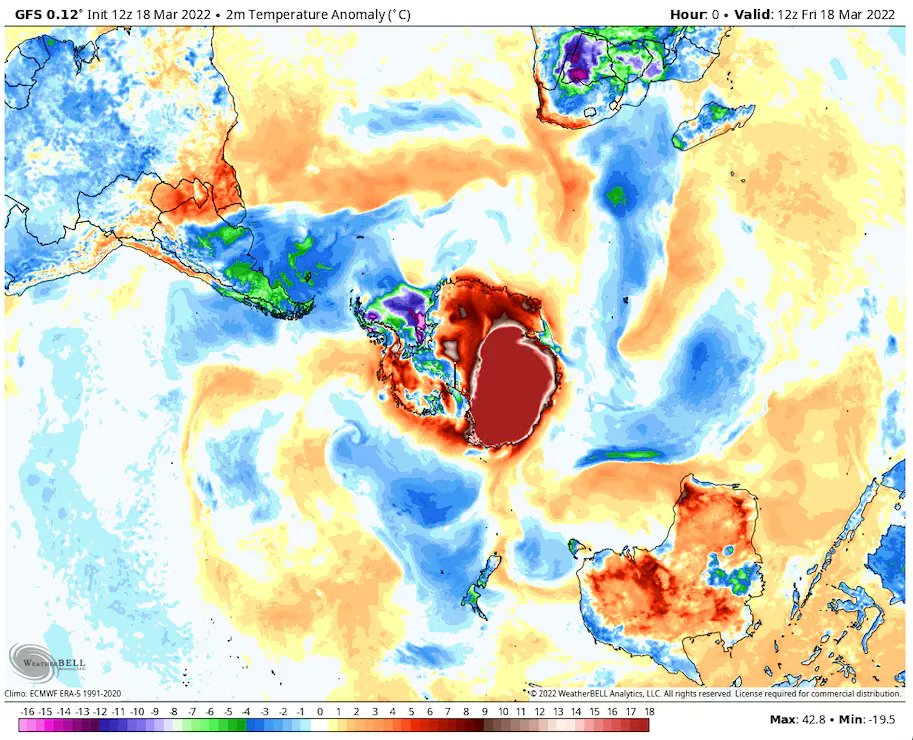 It’s 40°C (70°F) above normal in eastern Antarctica. 30°C above normal in the Arctic. From both poles the world is screaming. How many more 'historic' headlines before we #ActOnClimate. #ClimateCrisis #ClimateAction #energy
