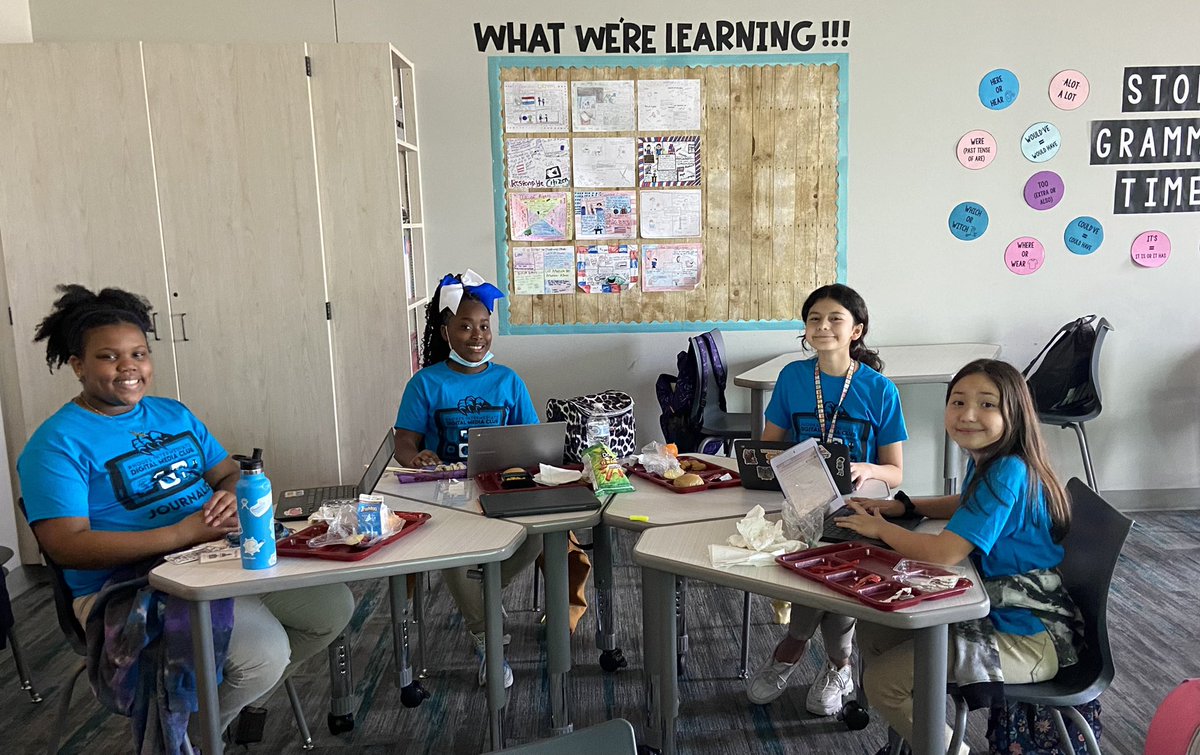 5th grade Digital Media Club members working during lunch to create the next issue of our online newspaper raptor-media.org 💻<a href="/forneyisd/">ForneyISD</a>