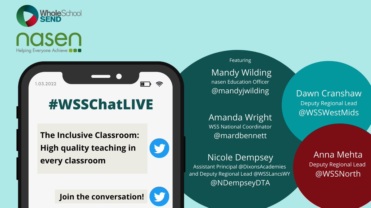Question 5:

Classroom routines and consistent pedagogical practice are integral to creating the optimum conditions and environment for learning. What routines do you find helpful? 

#WSSChatLIVE!

@mandyjwilding @mardbennett @NDempseyDTA @WSSwestmids @WSSNorth 

#Inclusion
#SEND https://t.co/85jaKiMAIn
