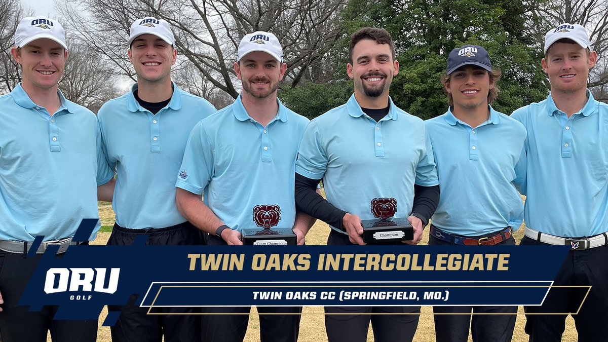 ORUAthletics's tweet photo. #ORUMGolf Wins Twin Oaks Intercollegiate; Hasley Earns Individual Championship 📝 https://t.co/KhpVVW5w7X #GoldenStandard https://t.co/9kbFhLyeVo