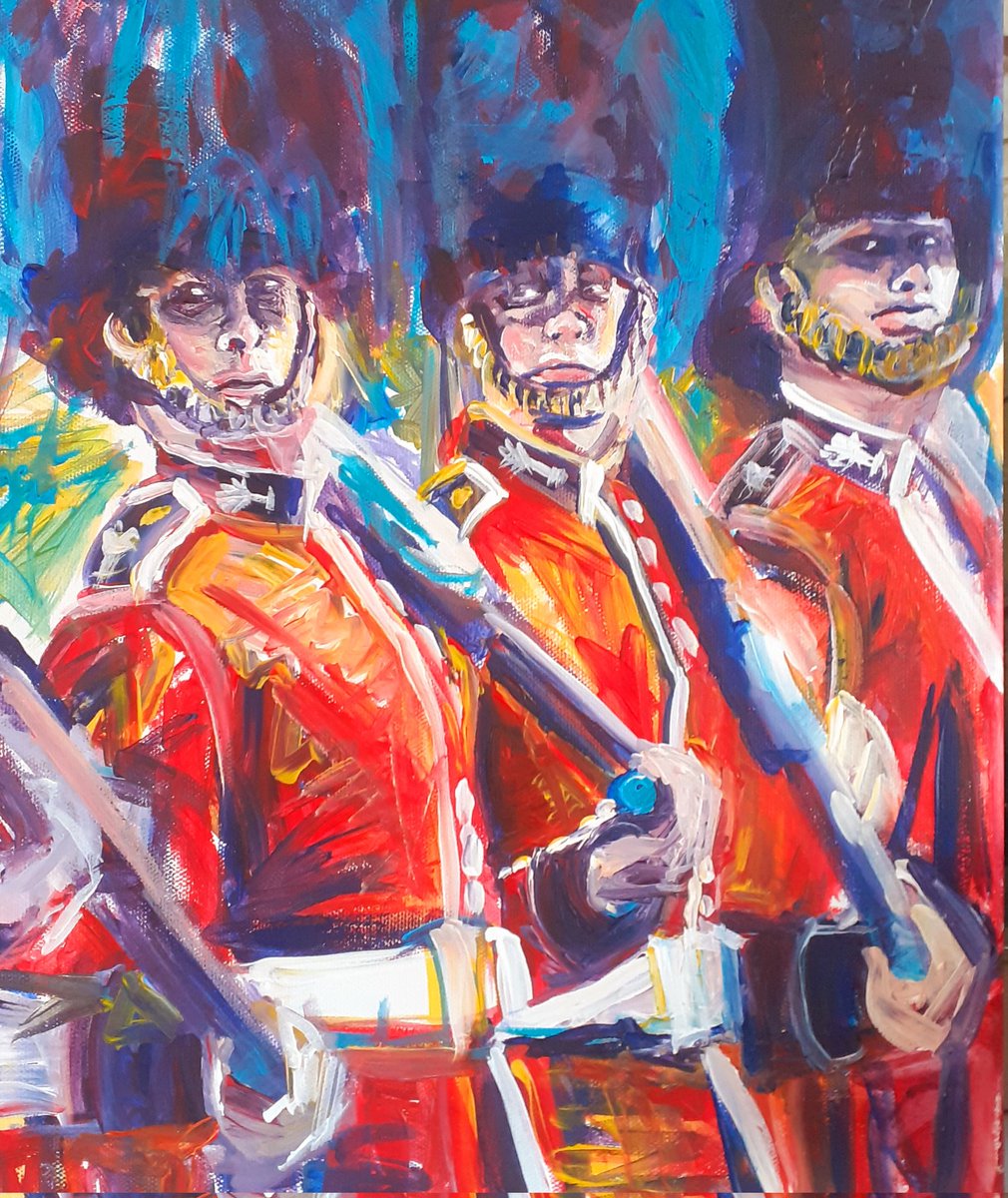 Eyes 👀 to the right ,quick March!! Original painting nearly finished and prints coming soon to my new website <a href="/Coastal_Harbour/">Coastal Harbour Ltd.</a> in mid April
#artwork #miltary #portraits 
<a href="/NAM_London/">National Army Museum</a> <a href="/ArmyWestMids/">Army West Midlands</a> <a href="/KensingtonRoyal/">The Prince and Princess of Wales</a>