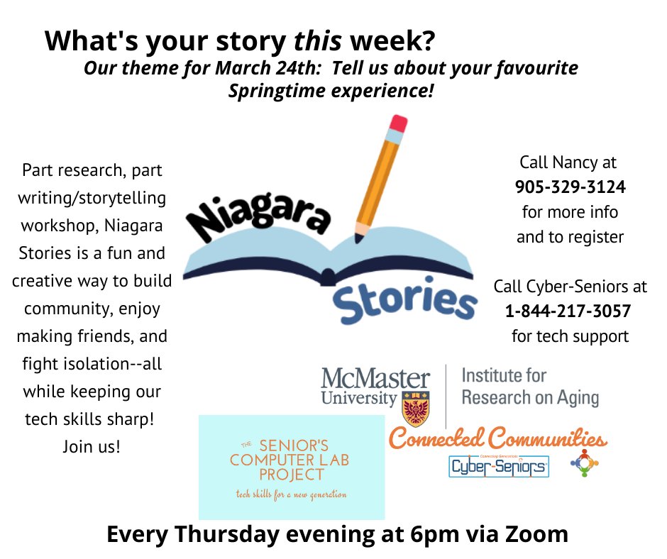 Sign up for the Niagara stories project here:
bit.ly/37S3Sjk

‌Register for this week's workshop on Zoom here:
bit.ly/3JxuwvD

‌Everyone's welcome!