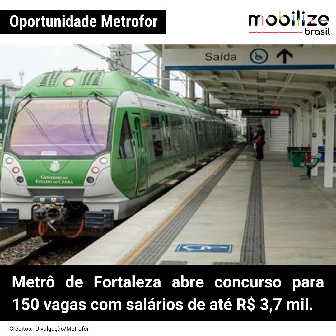 portalmobilize's tweet photo. Estão abertas inscrições para o concurso do Metrofor, com a oferta de 150 vagas em diversas áreas. As inscrições começaram dia 21 pelo site da Fundação Universidade Estadual do Ceará (Uece).
Leia mais em: https://t.co/4dZiuVSghK
#metrofortaleza #metrofor #oportunidadedeemprego https://t.co/RlUAQWTWZo