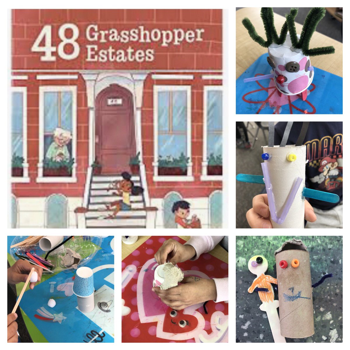 Today we were inspired by “48 Grasshopper Estates” to make some new friends. #makerspace #OnSchoolLibraries #SchoolLibraryJoy <a href="/ForestofReading/">Forest of Reading</a> @HDSBLibraries