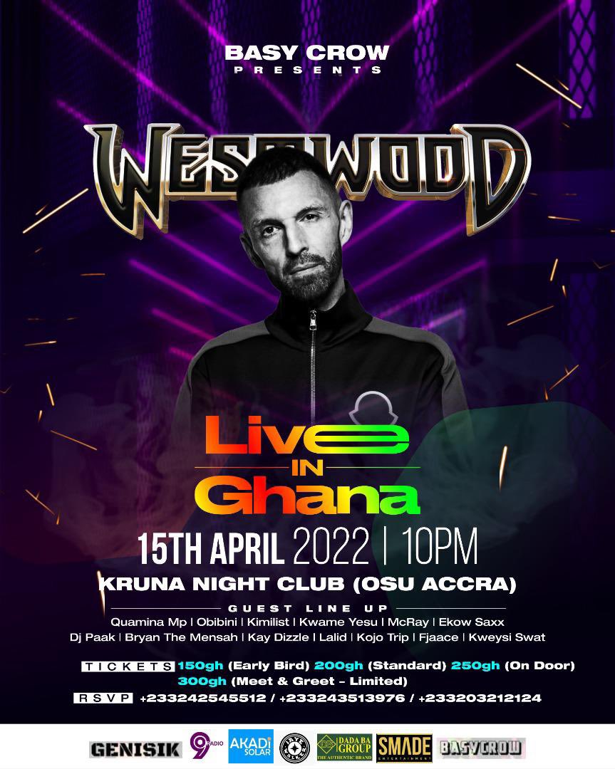 TimWestwoodTV (@timwestwood) on Twitter photo Gettin LITTY in Ghana 🇬🇭 🇬🇭 Easter 🔥🔥
Thursday 14 April - Kumasi <a href="/empnightclub/">EMPEROR NITE CLUB</a>
Friday 15 April - Osu Accra - Kruna Nightclub
<a href="/Smadeevents/">SMADE EVENTS</a>
<a href="/basycrow/">basycrow</a> Gettin LITTY in Ghana 🇬🇭 🇬🇭 Easter 🔥🔥
Thursday 14 April - Kumasi <a href="/empnightclub/">EMPEROR NITE CLUB</a>
Friday 15 April - Osu Accra - Kruna Nightclub
<a href="/Smadeevents/">SMADE EVENTS</a>
<a href="/basycrow/">basycrow</a>