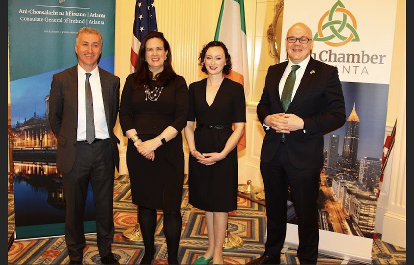 Throwback to a productive Tuesday with <a href="/HMcEntee/">Helen McEntee TD</a> last week with business, political &amp; community engagements. CG <a href="/CaoimheNiCho/">Caoimhe Ní Chonchúir</a> spoke at the Irish Chamber of Commerce breakfast, met @FINEOS_World with <a href="/ei_rpower/">Rory Power</a> &amp; we finished with a visit to <a href="/CocaColaCo/">The Coca-Cola Co.</a> with <a href="/IDAIRELAND/">IDA Ireland</a>