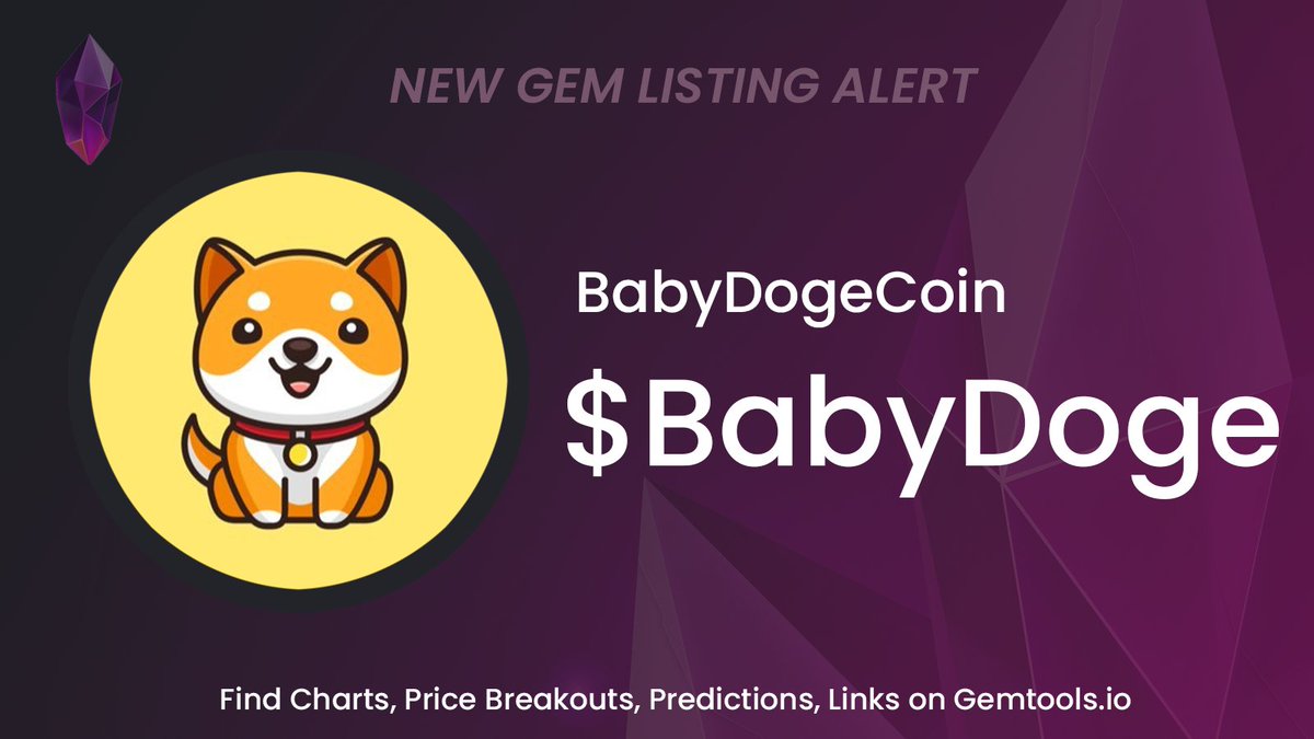gemtoolsdotio's tweet photo. 💎💎💎NEW LISTING ALERT 💎💎💎

Baby Doge Coin ($BabyDoge)

Find charts, price predictions and more here: https://t.co/9MkY83TpJa

@babydoge #babydoge #babydogecoin #BSCGem #Binance #Next100XGEMS #Gemtools #Coingecko #cmc #meme #memetools #crypto #defi #doge https://t.co/n0jAwx3UTv