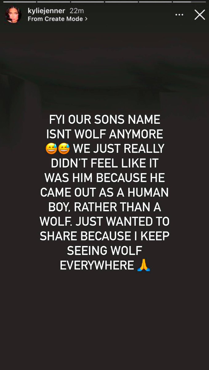 thatsso_rachael's tweet photo. wow kylie jenner just revised her statement about why she changed her son's name from wolf https://t.co/wdm1nMBtj1