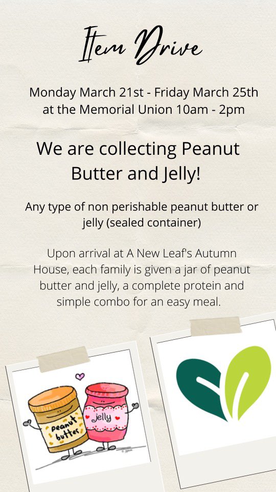 G.I. Alpha Chi Event Schedule + Item Drive Details for our spring philanthropy!