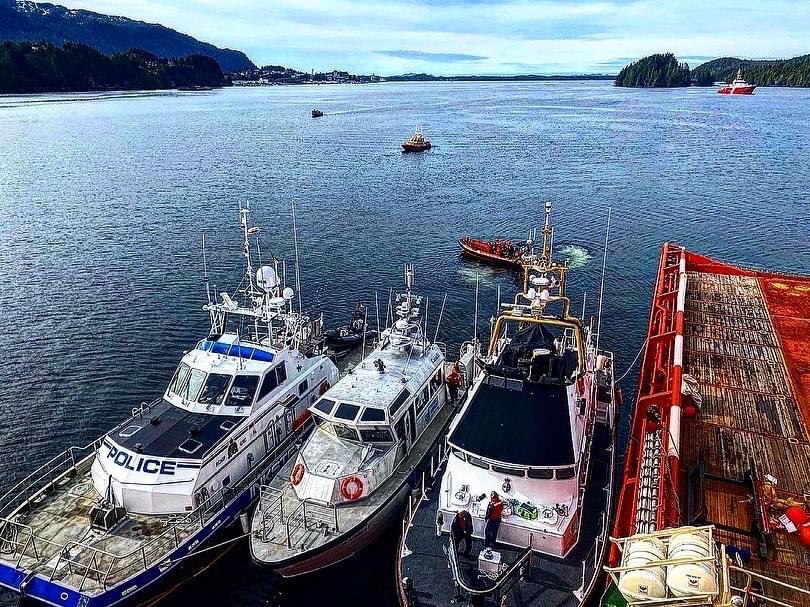CoastGuardCAN's tweet photo. News from #BritishColumbia: Recently in Prince Rupert, we held a #SearchAndRescue exercise with our partners. We simulated an emergency on a cruise ship that required a coordinated evacuation, triage, and transport operation. https://t.co/jPDP6QkQf2