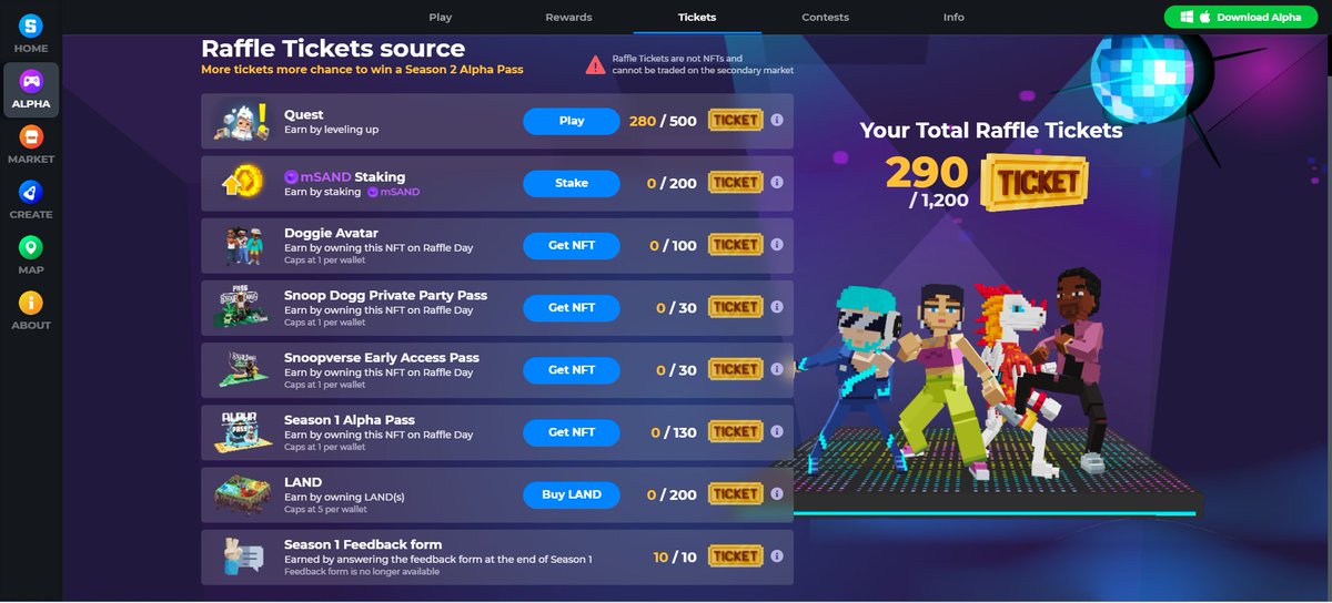 starf26's tweet photo. @TheSandboxGame I just participated in the daily #SandboxAlphaS2Contest for a chance to earn up to 1,000 $SAND! Starting March 22 - Ticket Day. Check out my screenshot below!
👇 #SandboxAlphaS2 https://t.co/E9LtfFebn1