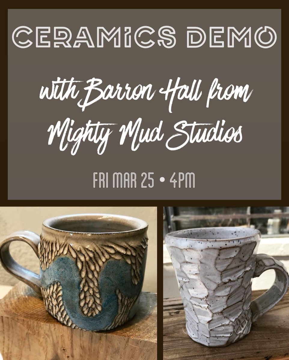 MOBKnoxville's tweet image. This Friday, as part of #Knoxville’s #BigEars celebration, come by to check out @barronart from @mightymudstudio demonstrating his awesome ceramic work on our patio!! He’ll be set up and throwing starting at 4pm!
We love our #MakerCity and all the awesome people in it!

#MoBKnox