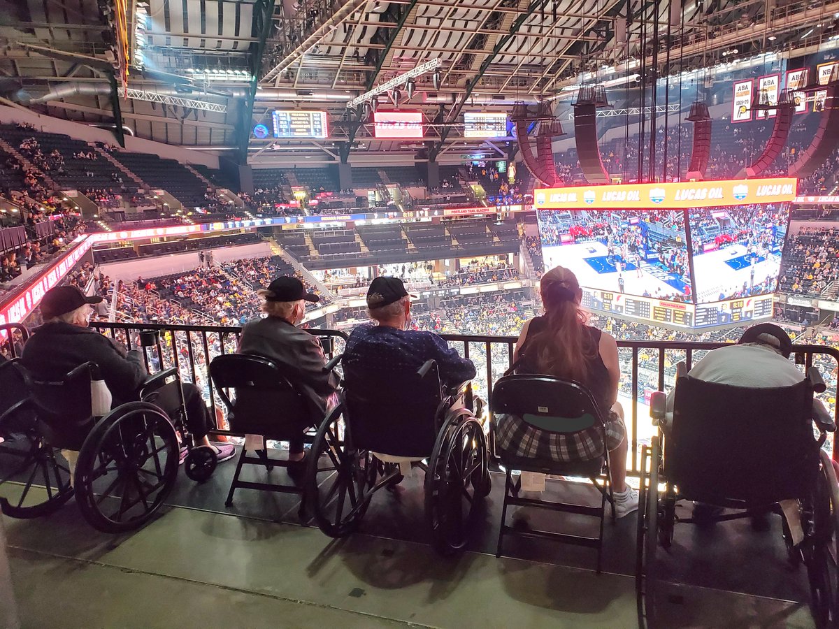 What a dream come true! We enjoyed a great afternoon cheering for our Indiana Pacers as they beat the Portland Trail Blazers! A perfect day of Indiana basketball, hot dogs, free Pacer hats, popcorn and friends! #MillPondHealthCampus #TrilogyLiving #PacersWin