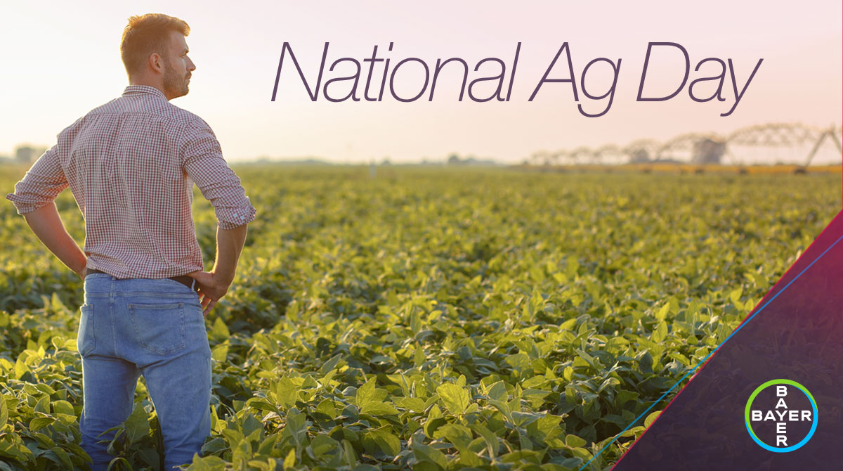 Bayer4CropsUS's tweet photo. One U.S. farm feeds about 166 people annually in the U.S. and abroad. Join us in thanking farmers for making us one of the 166! #AgDay22 #HeresToTheFarmer https://t.co/6CGfRQrHno