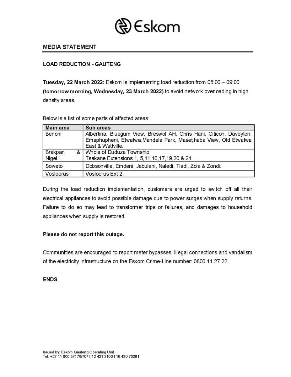 Eskom Hld SOC Ltd tweet media