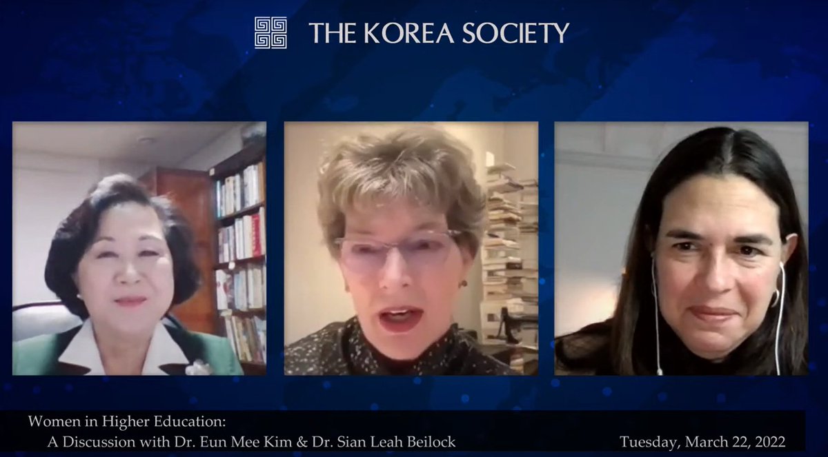 The Korea Society (@koreasociety) on Twitter photo ICYMI: Catch this insightful conversation on Women in Higher Ed, the fourth installation of our #WomensLeadership Series🎓
With <a href="/EwhaWomansUniv/">이화여자대학교</a> President Dr. Eun Mee Kim, <a href="/BarnardCollege/">Barnard College</a> President Dr. <a href="/sianbeilock/">Sian Beilock</a>, & Society Board Chair <a href="/AmbStephens/">Kathleen Stephens</a> bit.ly/3582yYE ICYMI: Catch this insightful conversation on Women in Higher Ed, the fourth installation of our #WomensLeadership Series🎓
With <a href="/EwhaWomansUniv/">이화여자대학교</a> President Dr. Eun Mee Kim, <a href="/BarnardCollege/">Barnard College</a> President Dr. <a href="/sianbeilock/">Sian Beilock</a>, & Society Board Chair <a href="/AmbStephens/">Kathleen Stephens</a> bit.ly/3582yYE