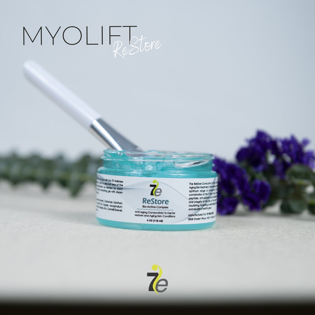 Meet MyoLift ReStore. This anti-aging gel with bio-active complex focuses on the health and integrity of the skin from the inside out. Learn about this must-have 7E Wellness accessory: bit.ly/3ujrVzd