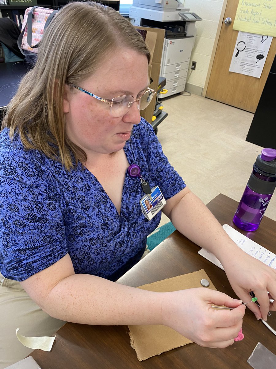 BCPSMIL's tweet photo. The ideas were flowing at today’s workshop. Even simple things like LEDs, coin cells, and vibration motors can be inspiring for Ts and their Ss! @MrFilderman @HebbvilleES @kshenton1 @delmendorf @michaelfort #bcpsmakes https://t.co/rl1NPWEl5I