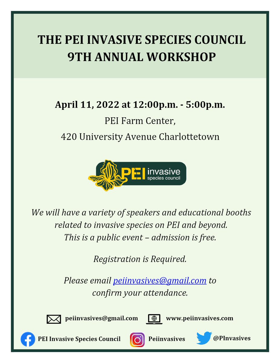 Save the Date!  The 9th annual PEIISC AGM is coming up on April 11th.