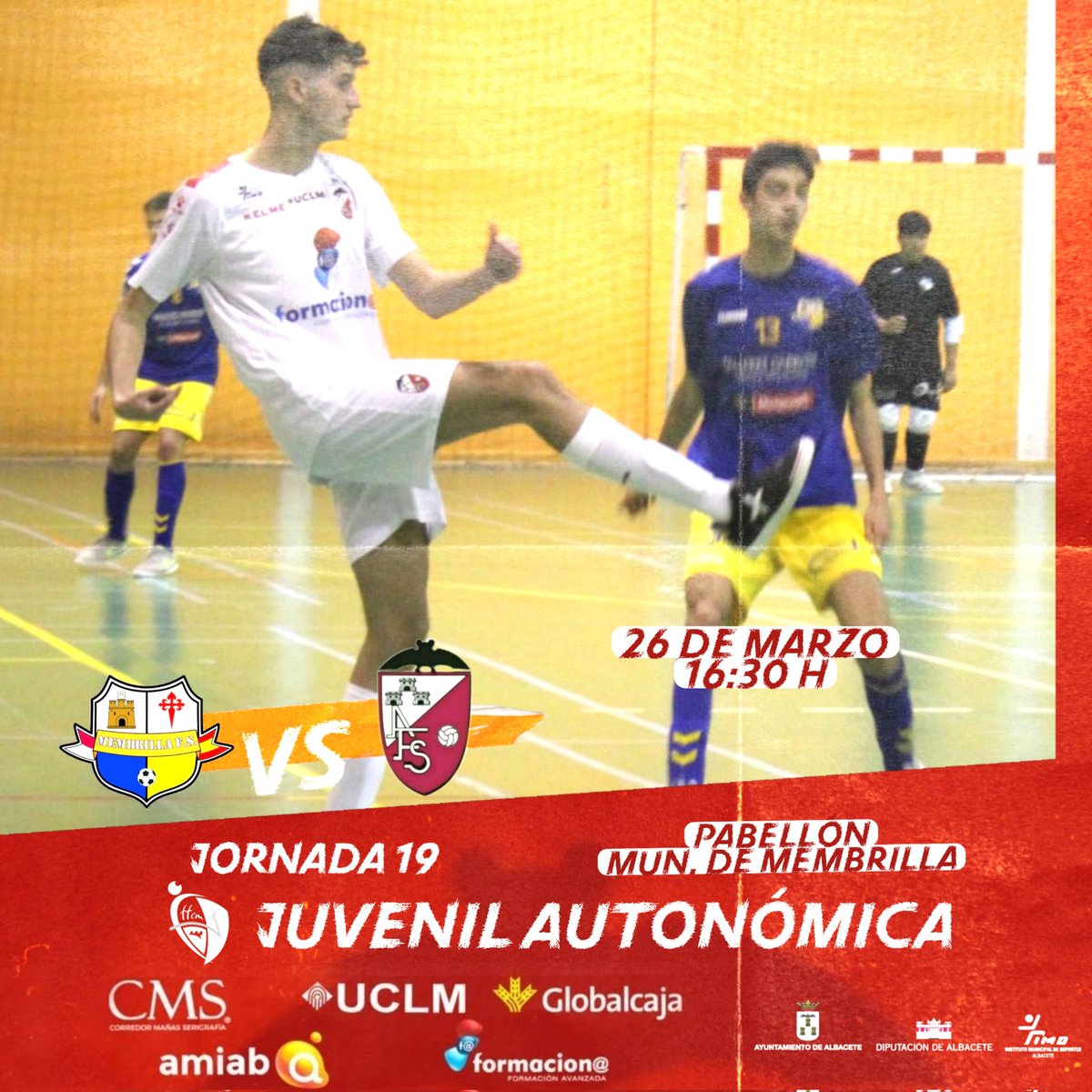 𝙅𝙐𝙑𝙀𝙉𝙄𝙇 𝘼𝙐𝙏𝙊𝙉Ó𝙈𝙄𝘾𝘼/ 𝙅𝙤𝙧𝙣𝙖𝙙𝙖 1⃣9⃣

🆚 <a href="/MembrillaFS/">Membrilla Fútbol Sala</a>
📆26 de Marzo
🕒16:30 H
🏟Pabellón Municipal de Membrilla