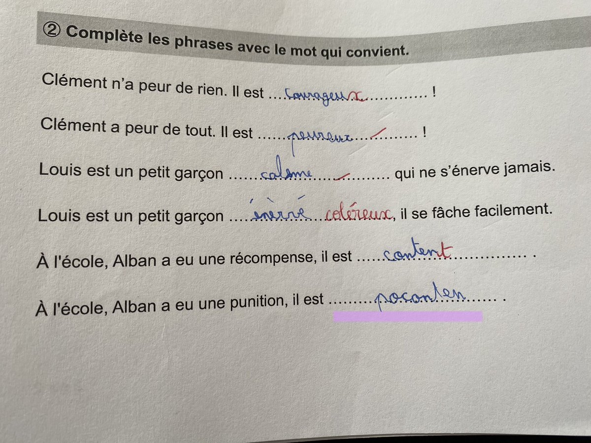 Laur_dse's tweet photo. Ma soeur est prof des écoles, voici quelques pépites trouvées en corrigeant ses contrôles. Trop mignon pour pas partager 🥺 https://t.co/tACeVRHvaL