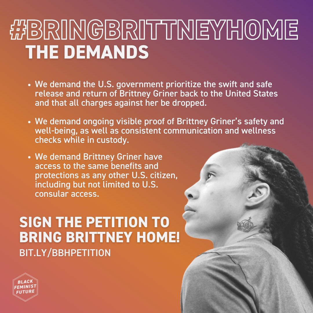Caroline Gleich On Twitter Brittney Griner Should Be Home With Her Wife Learn More About The Circumstances That Have Led To BrittneyÊ¼s Detainment And Take Action With Us Visit Https T Co Aigcjuh4yu To Urge
