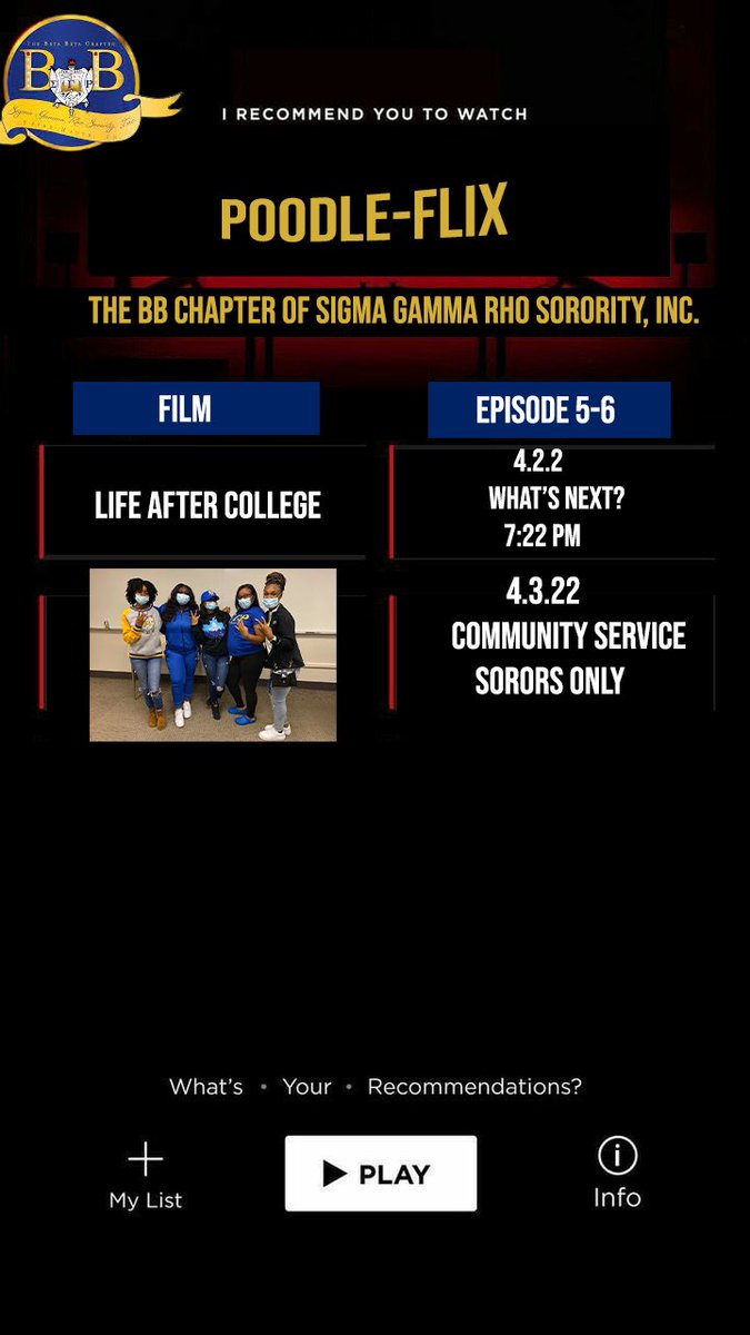 IndStateFSL's tweet photo. This week is the start of @BetaBetaPoodles week of events! Save the dates for all of their programs. https://t.co/0A16HNACRv