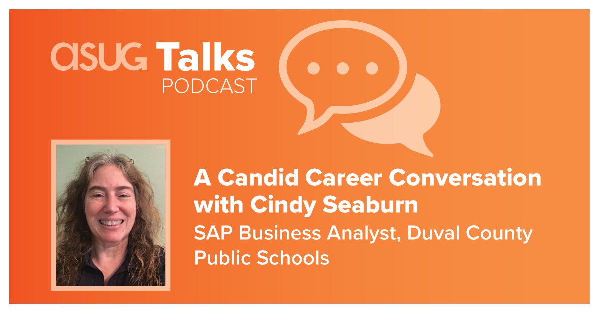 ASUG365's tweet photo. We just dropped episode two of our new podcast, #ASUGTalks! Catch us speaking with @CindyInJax about her role supporting the vital IT systems for one of the largest school systems in Florida. You can listen in on Spotify, Apple Podcasts or on our website: https://t.co/6VW2zzavXw https://t.co/v3DuTc0Z7l