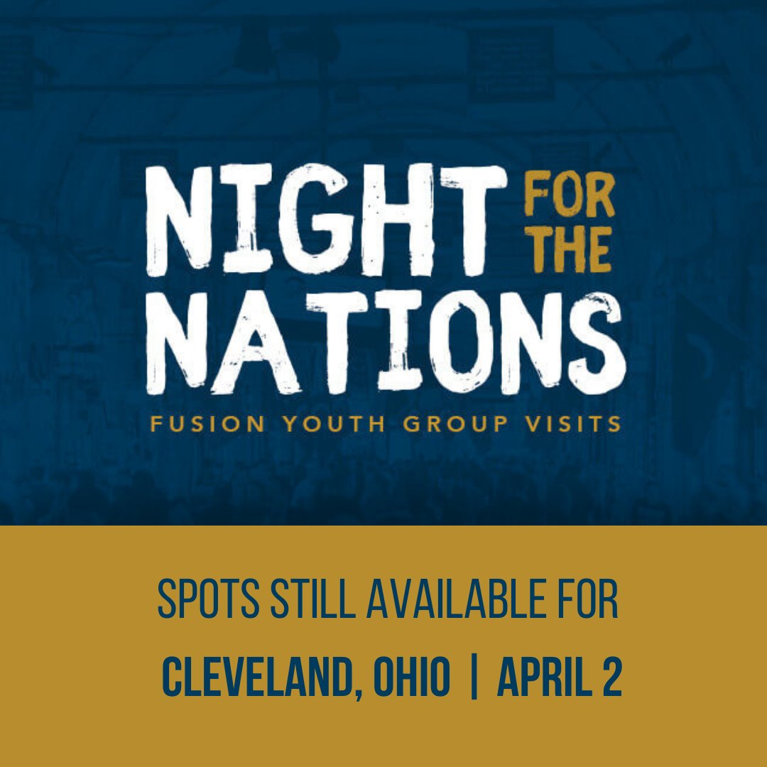 Join us, April 2nd for Night for the Nations: Cleveland, Ohio! Get more info/ register here: …tions-cleveland-april2.eventbrite.com
