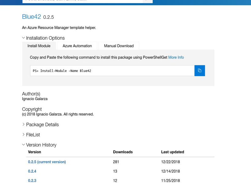AndySvints's tweet photo. #Module: Blue42
Author: Ignacio Galarza
ProjectUri: https://t.co/wGmIdxosMZ
An Azure Resource Manager template helper.

#AndySvints #RandomPSModule #PowerShell #Azure #ARM https://t.co/qV8GsWvi1V