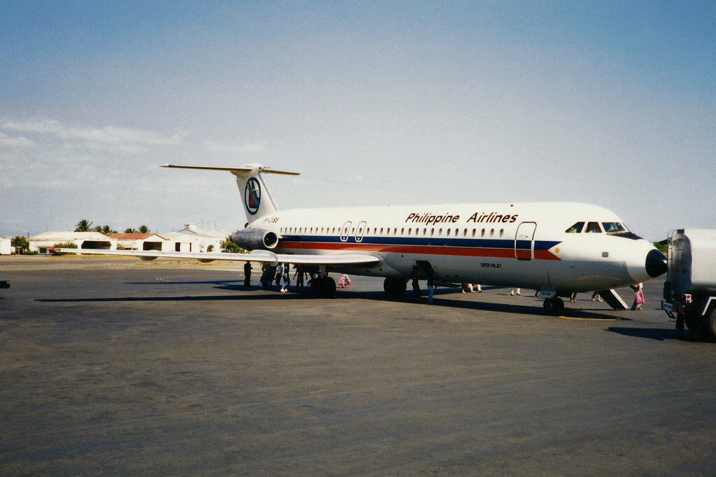 ClassicsPlanes's tweet photo. A Philippine Airlines BAC-111 seen here in this photo at Manila in February 1985 #avgeeks ©- M. Oertle https://t.co/8vm2GzgXT3
