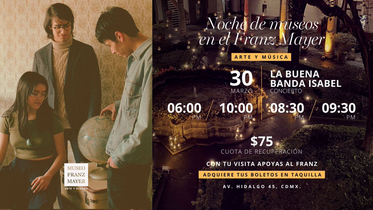 El miércoles 30 de marzo a las 8pm llenaremos el <a href="/museofranzmayer/">Museo Franz Mayer</a> con guitarrazos💿❤️‍🔥