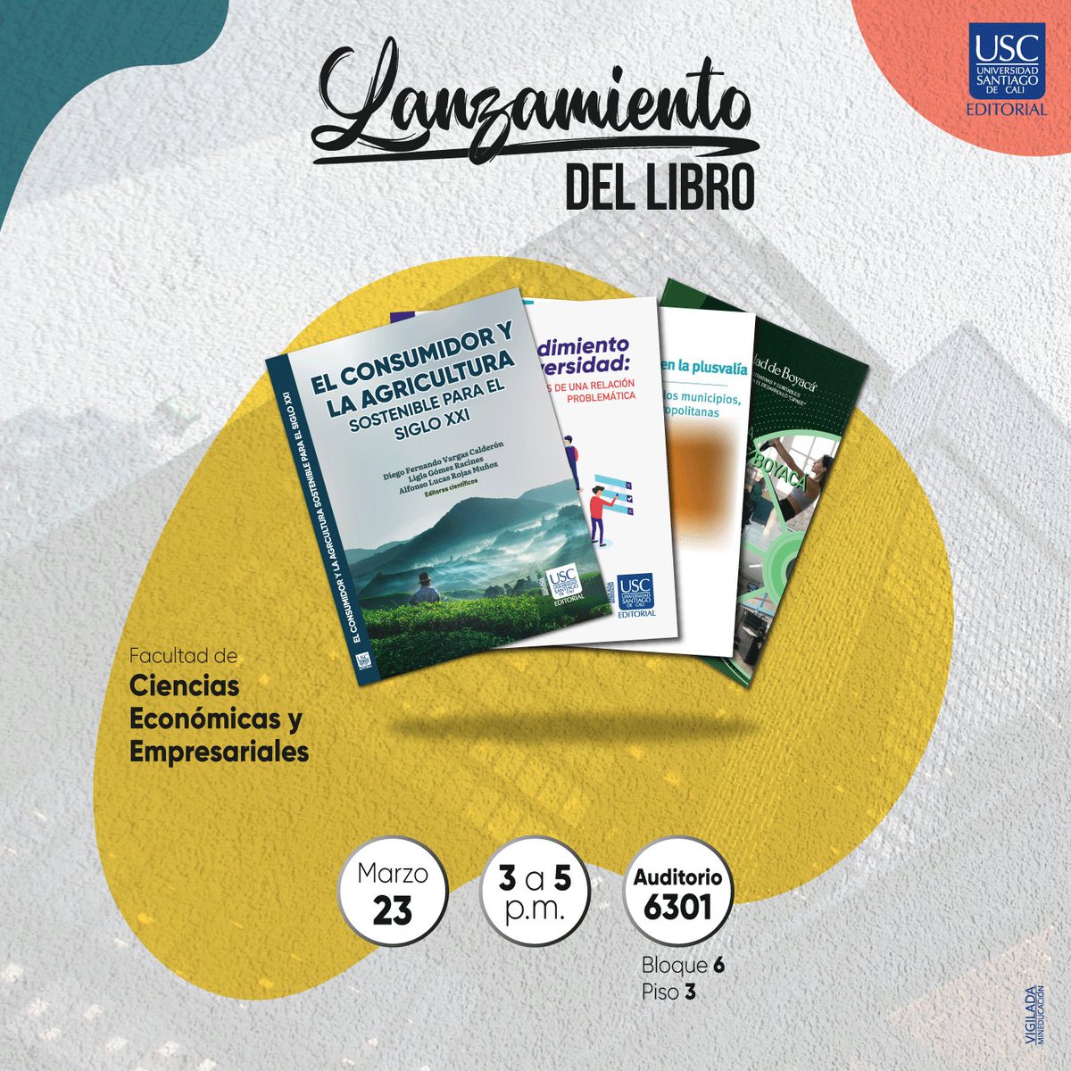 Editorial_USC's tweet photo. La editorial USC te invita a la mesa temática organizada para el lanzamiento de libros realizados por la facultad de ciencias económicas y empresariales de la Universidad Santiago Cali.
Conectate con nosotros a través del siguiente link ⬇️: 
https://t.co/o2BQnKbqZZ

#EditorialUSC https://t.co/QRaLmozo8s