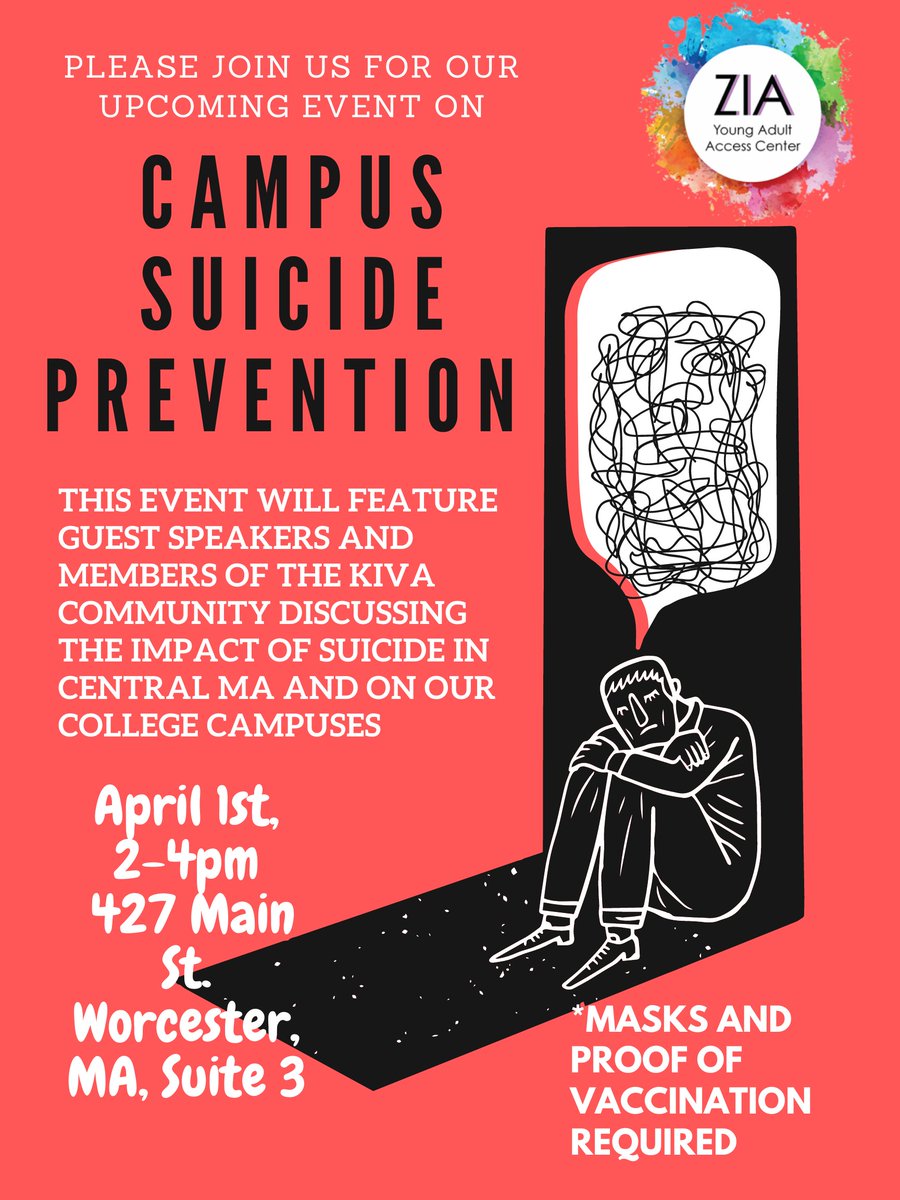ZiaADVNetwork's tweet photo. Join us at our Campus Suicide Prevention event! https://t.co/KowPzWL3wV