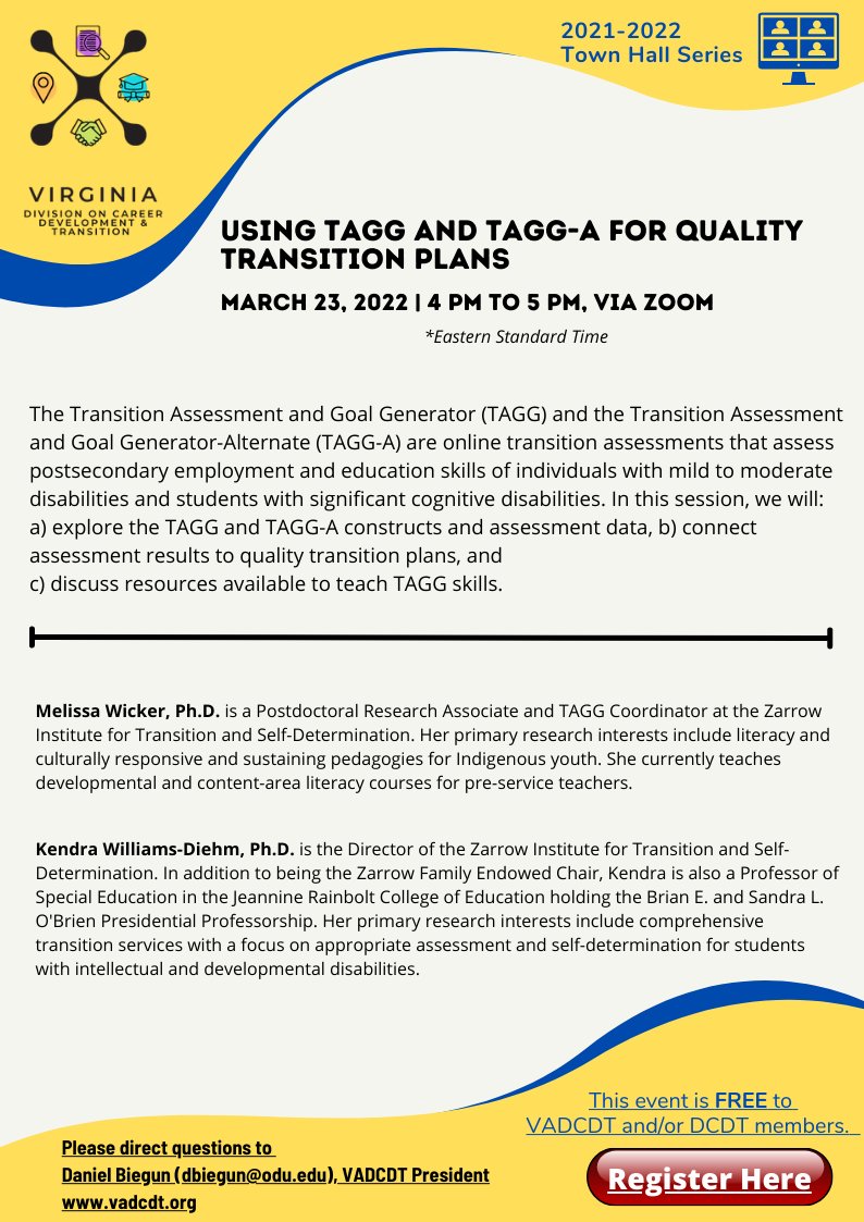vadcdt's tweet photo. It is not too late to join the VA DCDT Town Hall tomorrow! Register by noon (EST) on 3/23/22 to learn more from our colleagues at the Zarrow Institute! #JoinVADCDT https://t.co/DWtmZ3UG5h