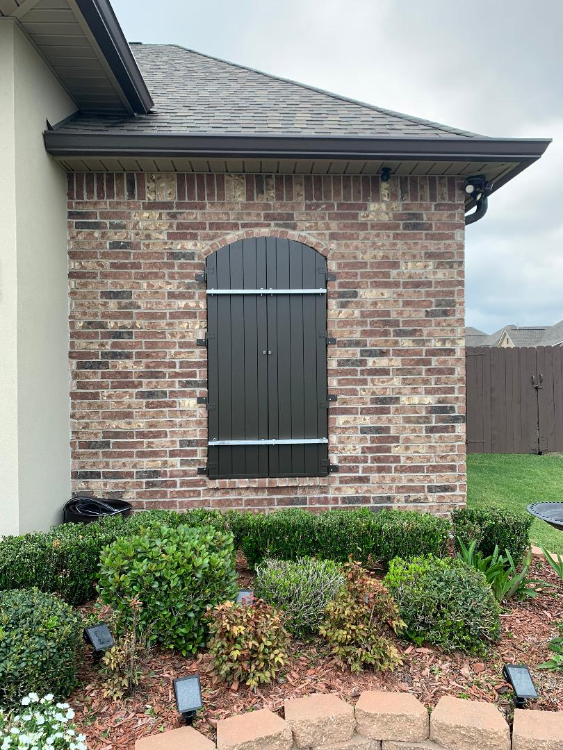CLANSON's tweet photo. NOT TAKING ANY CHANCES
Using our new workable aluminum board and batten window shutters after window replacement from Hurricane Ida's damage last year.
#NuCodeShutters #HurricaneShutters #NotTakingAnyChances https://t.co/M6AkjbxctC