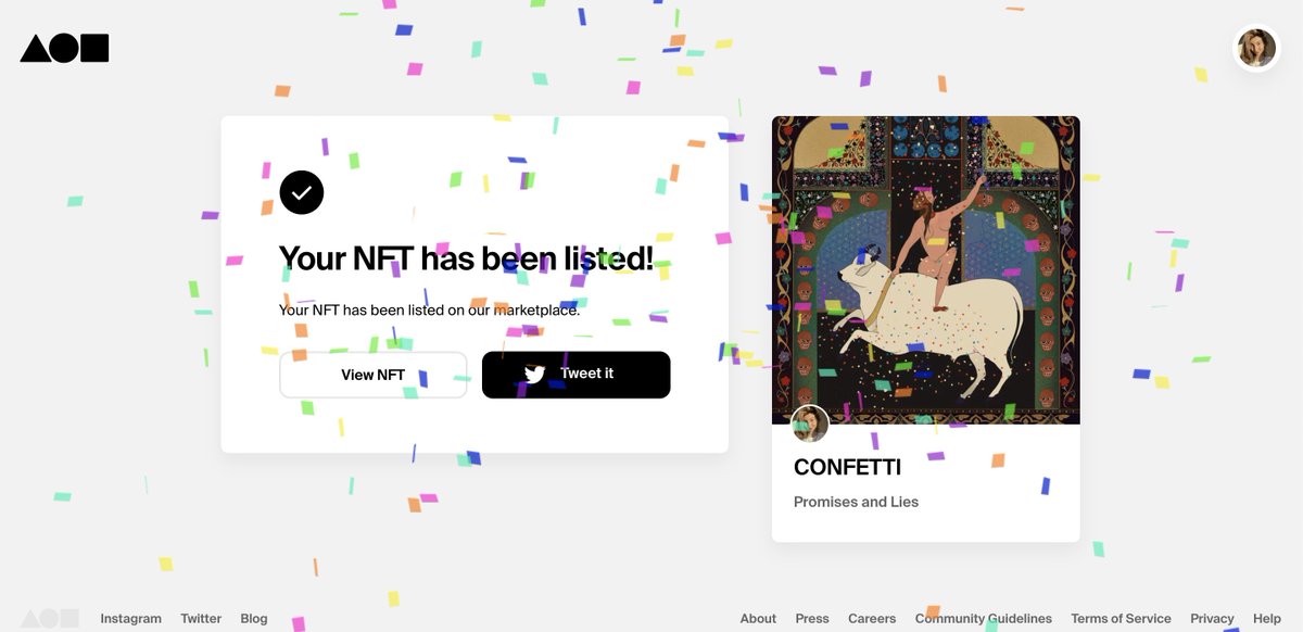 I was waiting for the moment that my work "CONFETTI" has its own confettis on <a href="/foundation/">Foundation 🌐</a> 🎊 this looks super cute