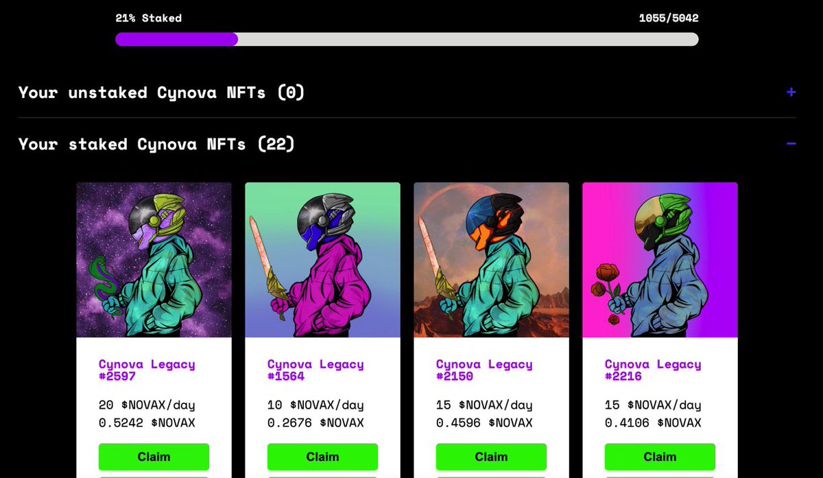 21% staked in less than an hour! 🚀

LFG Cynovian’s! 🔥

#nft #nfts #nftcommunity #solana