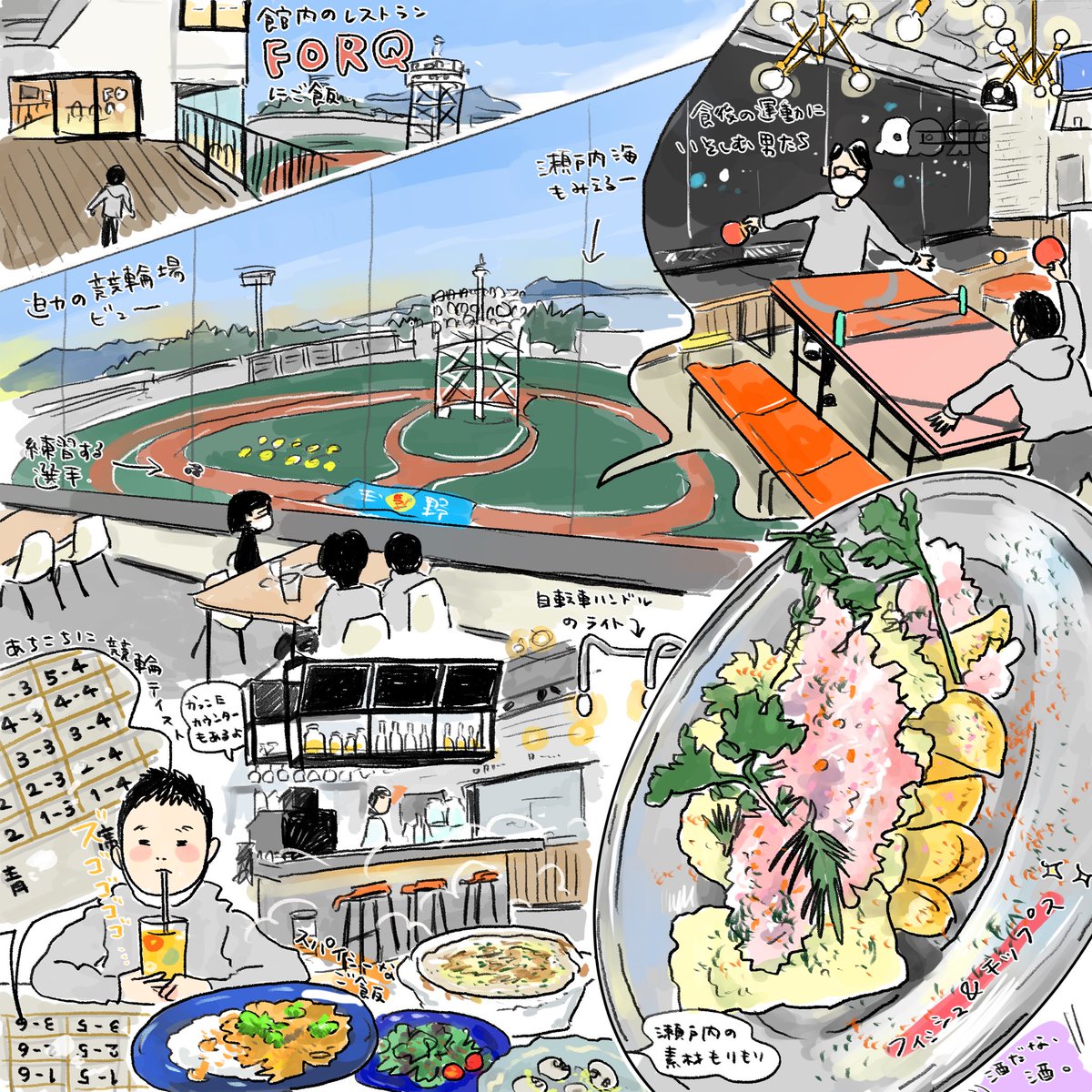 HamatakeMutsuko's tweet photo. 【KEIRIN HOTEL 10 に泊まったよ(2/3)】
夕飯はホテルに併設するレストラン #FORQ 。スタジアムが近い!!#スパイス料理 を中心に瀬戸内の食材も沢山使ってあった🍋
食事やカフェだけの利用もOKとのこと。昼間から、酒飲みたい🍺
続く
#keirinhotel #玉野競輪 #玉野けいりん @okcs_hotel10 https://t.co/BtSLh7Agw6