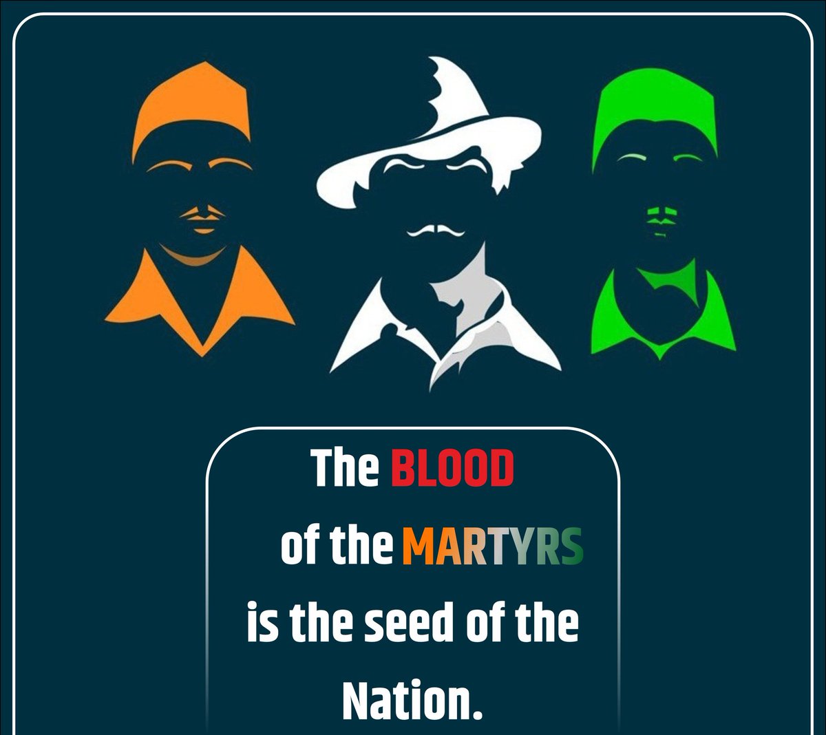 Prasar4pr's tweet photo. The Blood of the Martyrs Is the Seed of the Nation.

#BhagatSinghDeathAnniversary #BhagatSingh #shaheeddiwas2022 #ShaheediDiwas #ShahidDiwas2022 #ShaheedBhagatSingh https://t.co/d9aPsc52z1